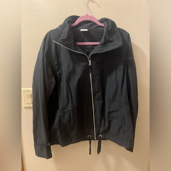 Columbia Jackets & Blazers - Columbia lightweight cotton blend full zip hooded jacket outdoor black